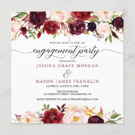 Rustic Marsala Burgundy Förlovningsfest Inbjudan