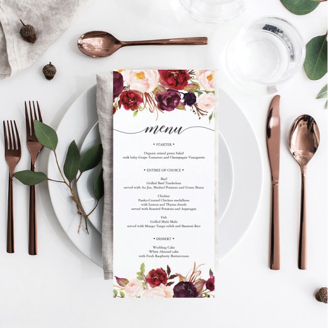 Rustic Marsala Burgundy Menu Program (Skapare uppladdad)