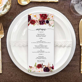 Rustic Marsala Burgundy Tack och Menu Program