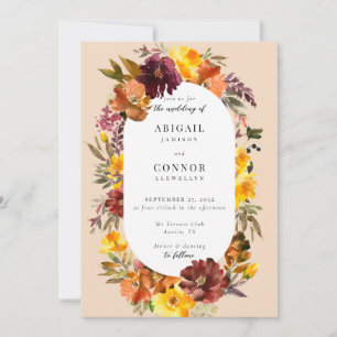 Rustic Marsala Burnt Orange Fall Wandeans Inbjudningar