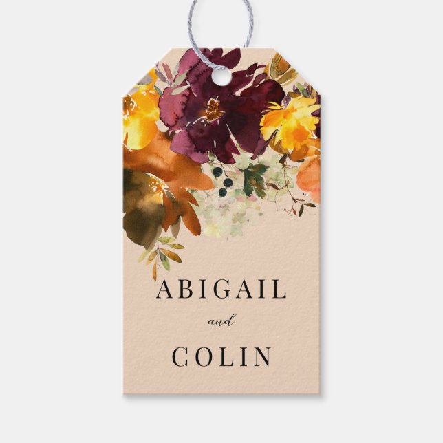 Rustic Marsala Burnt Orange Fall Wandeans Presentetikett (Framsidan)