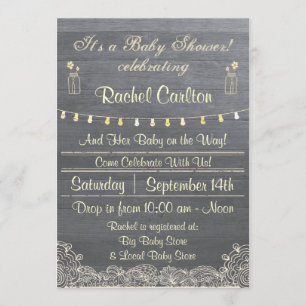 Rustic Mason Burk Baby Shower-inbjudan Inbjudningar