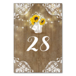 Rustic Mason Burk Baby's Band and Sunblommor Bordsnummer