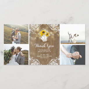 Rustic Mason Burk Baby's Band and Sunblommor Snöre Tack Kort