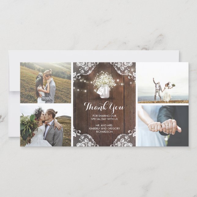 Rustic Mason Burk Baby's Band Bröllop Tack (Framsida)