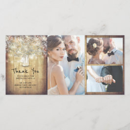 Rustic Mason Burk Baby's Band Bröllop Tack Kort