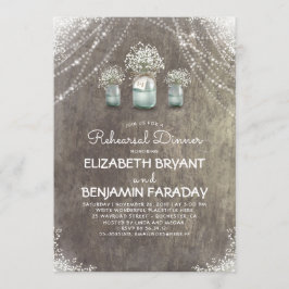 Rustic Mason Burk Baby's Band Rehearsal Dinner Inbjudningar