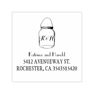 Rustic Mason Burk Barn Bröllop Självfärgande Stämpel