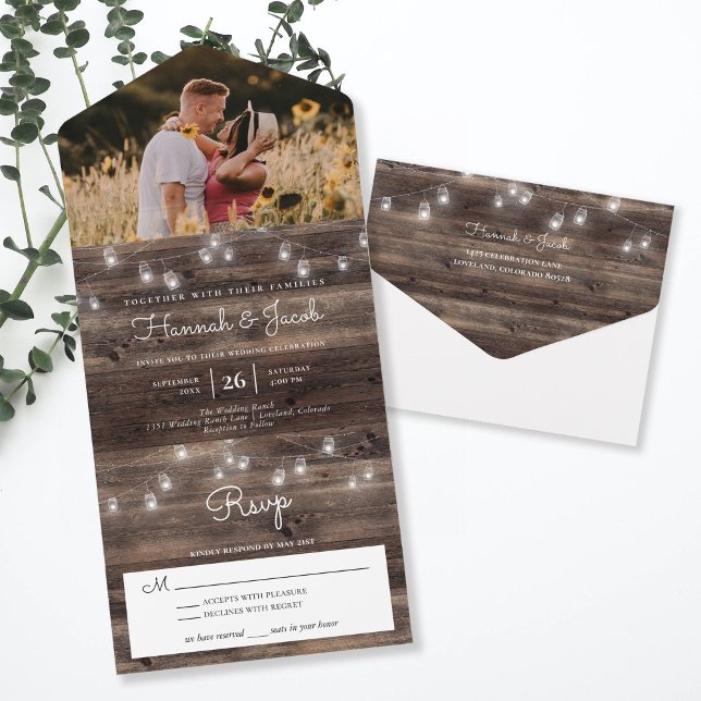 Rustic Mason Burk Barn Wood Photo Bröllop (Skapare uppladdad)