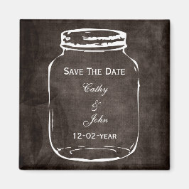 Rustic mason burk bröllop spara datum magnet