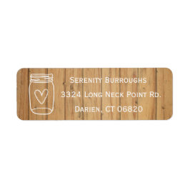 Rustic Mason Burk Brown White Wood Landsbyggsbröll Returadress Etikett