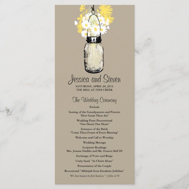 Rustic Mason Burk Daisys Wildblomme Program (Framsida)