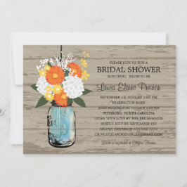Rustic Mason Burk Gerber Daisy Möhippa Inbjudningar