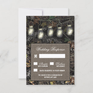 Rustic Mason Burk Hunting Camo Bröllop OSA Card Kort