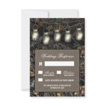 Rustic Mason Burk Hunting Camo Bröllop OSA Card