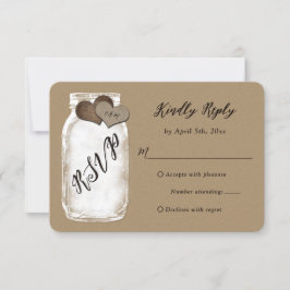 Rustic Mason Burk Kraft Pappra Bröllop OSA Kort
