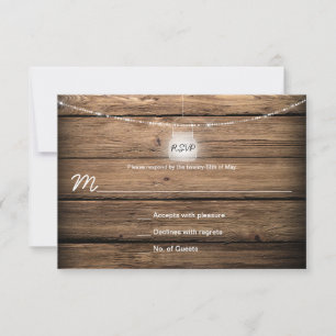 Rustic Mason Burk Ljus Barn Wood RSVPs OSA Kort