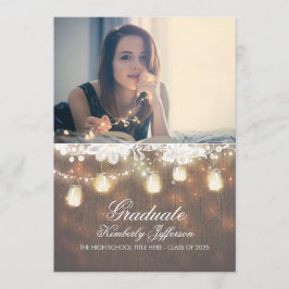 Rustic Mason Burk Ljus Photo Studentfest Inbjudningar