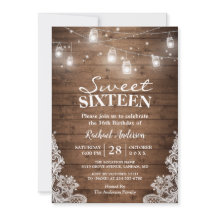 Rustic Mason Burk Ljus Sweet 16 Födelsedagsfest