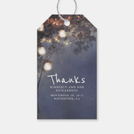 Rustic Mason Burk Ljus Träd Bröllop Presentetikett