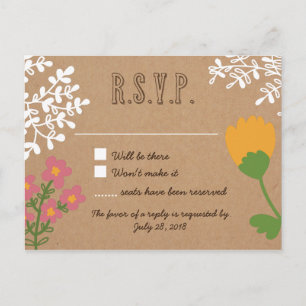 Rustic Mason Burk med Flowers på Craft Papper OSA Inbjudan Vykort