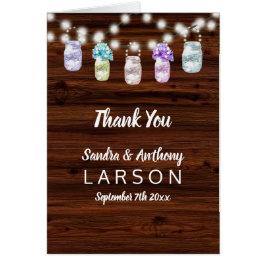 Rustic Mason Burk med Ljus Bröllop Tack OBS Kort