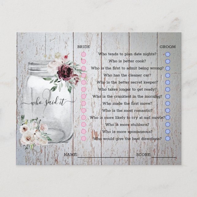 Rustic Mason Burk Möhippa-spel (Framsida)