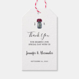 Rustic mason burk monogram landsbyggsbröllop presentetikett