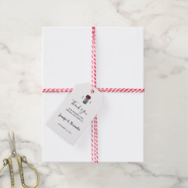 Rustic mason burk monogram landsbyggsbröllop presentetikett