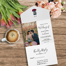 Rustic mason burk monogrammat foto Bröllop