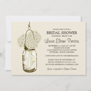RustIC Mason Burk och Hydrangeas Inbjudningar