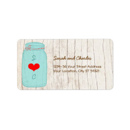 Rustic Mason Burk på Bark Illustrated Bröllop Adressetikett