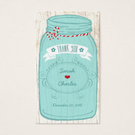 Rustic Mason Burk på Bark Illustrated Bröllop Visitkort