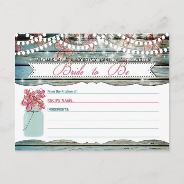 Rustic Mason Burk Shabby chic-receptkort Vykort (Framsida)