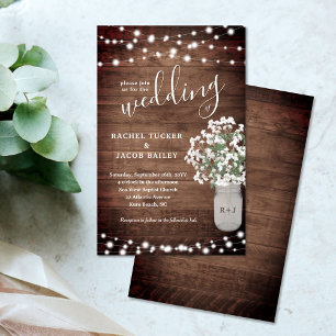 Rustic Mason Burk String Ljus budget Bröllop