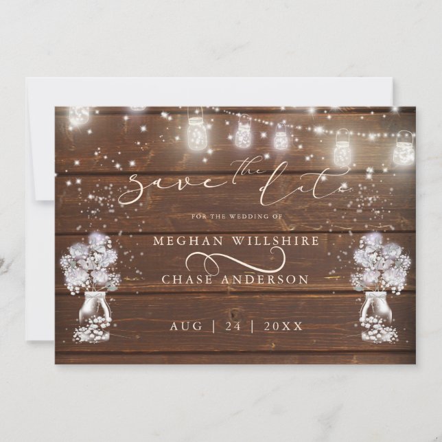 Rustic Mason Burk String LjusBarefootBride™ (Framsida)