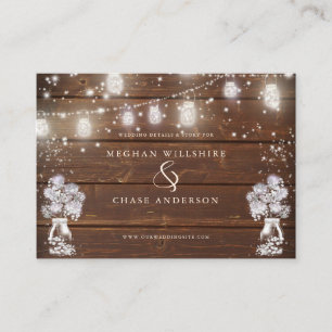 Rustic Mason Burk String LjusBarefootBride™ Visitkort