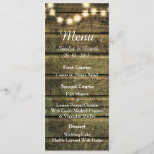 Rustic Mason Burk String of Ljus Bröllop Menu