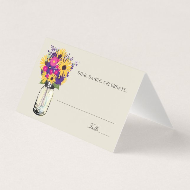 Rustic Mason Burk Sunwers Bröllop Plattskort Kort (Framsida)