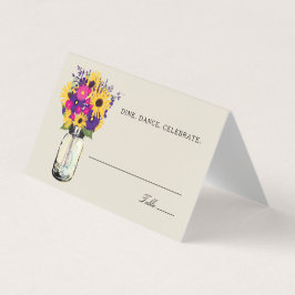 Rustic Mason Burk Sunwers Bröllop Plattskort Kort