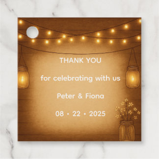 Rustic Mason Burk Wedding Favor Märkre Gåvor Etiketter