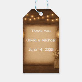 Rustic Mason Burk Wedding Favor-Märkre Presentetikett