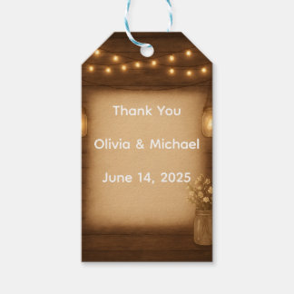 Rustic Mason Burk Wedding Favor-Märkre Presentetikett