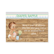 Rustic Mason Burk Wood Diaper Raffle