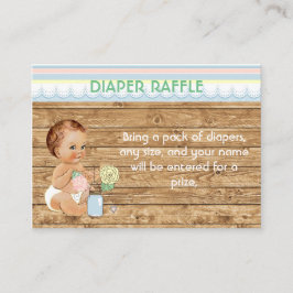 Rustic Mason Burk Wood Diaper Raffle Tilläggskort