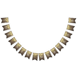 Rustic Mason Burk & Woodgrain Bröllop Garden Party Vimplar