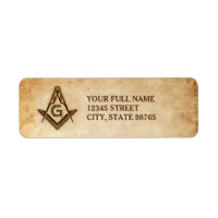 Rustic Masonic-Adressetiketter | Gammalt stycke