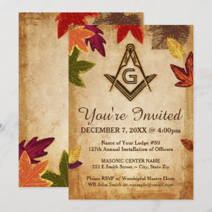 Rustic Masonic-inbjudningsmallar   Freemason Inbjudningar