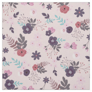 Rustic Mauve Rosa & Plum Blommigt Trendig Mönster Tyg