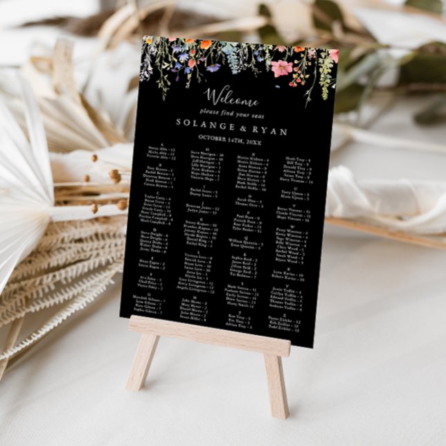 Rustic Meadow Botanical Alphabetical Seating Chart Poster (Skapare uppladdad)